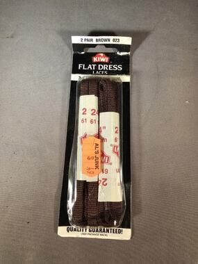 NOS/Vintage Kiwi Brown 023 2-Pair Flat Dress 24" Laces - 3-4 Eyelets per Side